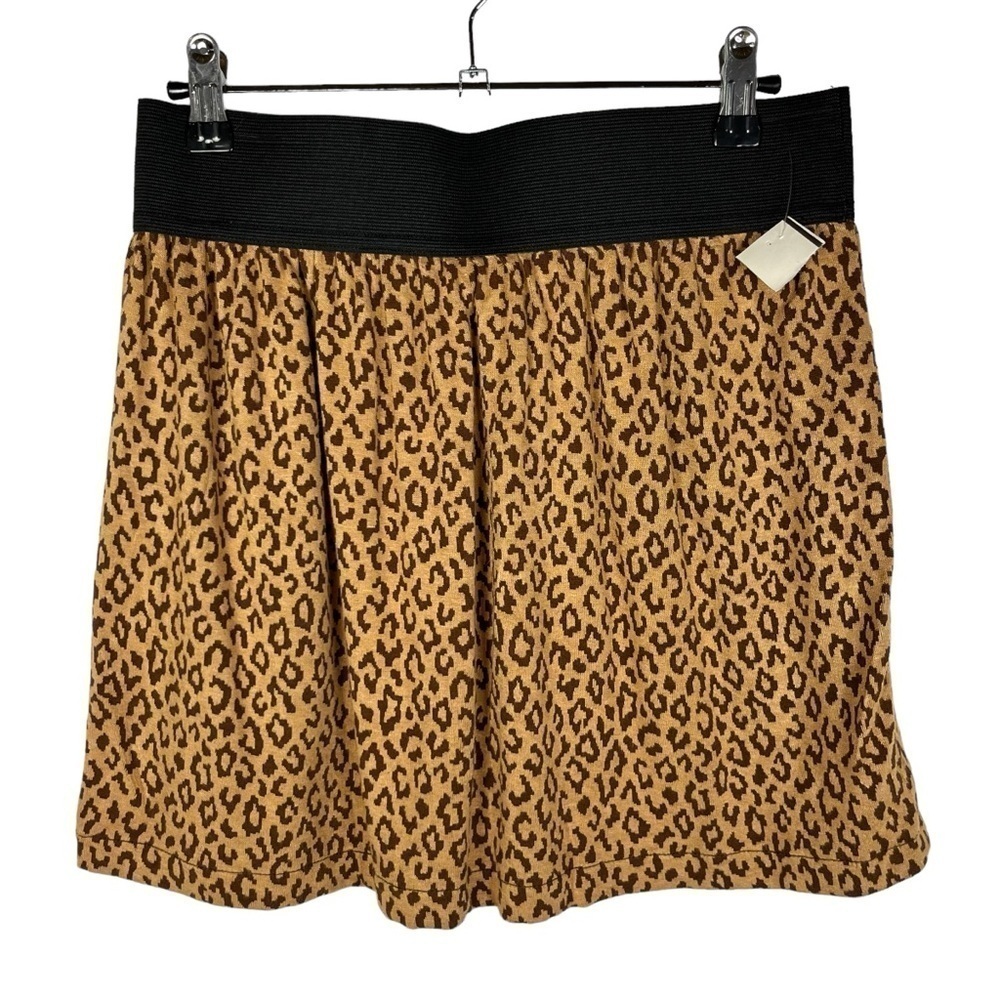 Say What Brown & Black Leopard Print Y2K Knit Mini Skirt L